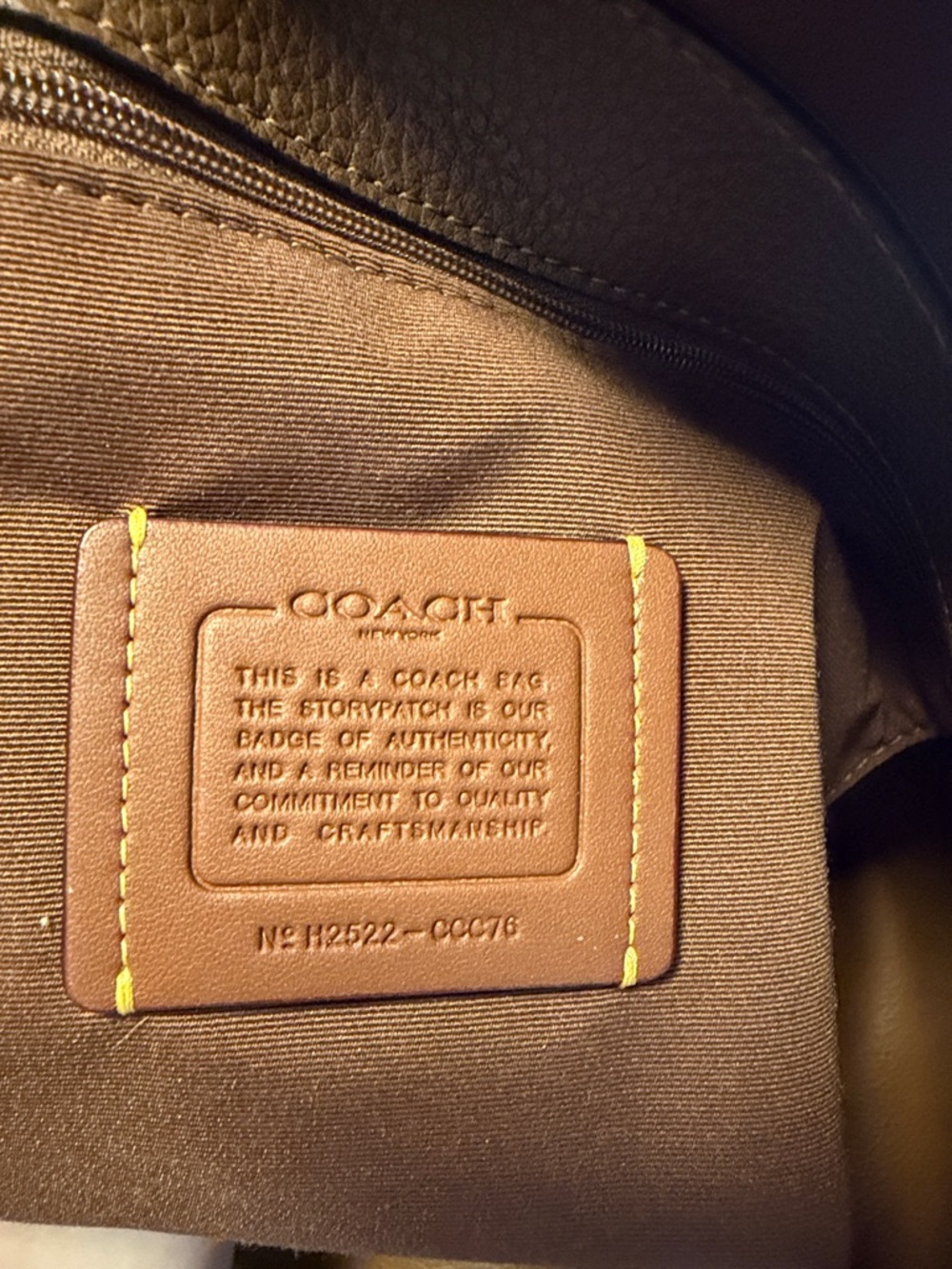 Coach Brown Suede Tote with Gold Logo - Picture 4 of 4